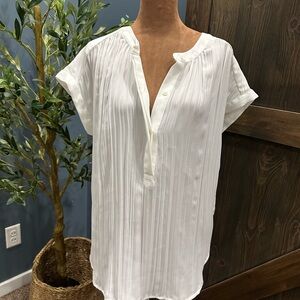 Simply Vera Vera Wang White Pleated Blouse